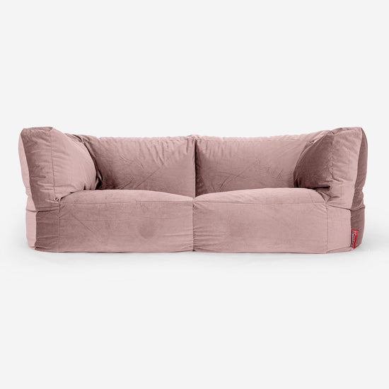 Sofa 2-osobowa pufa Albert - Aksamit Róż 01