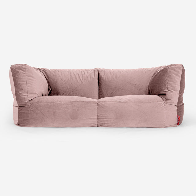 Sofa 2-osobowa pufa Albert - Aksamit Róż 01