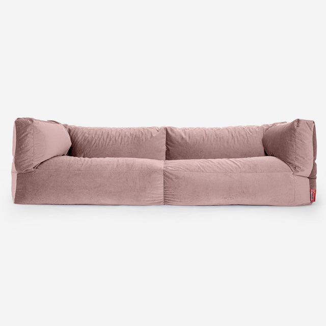 Sofa 3-osobowa pufa Albert - Aksamit Róż 01