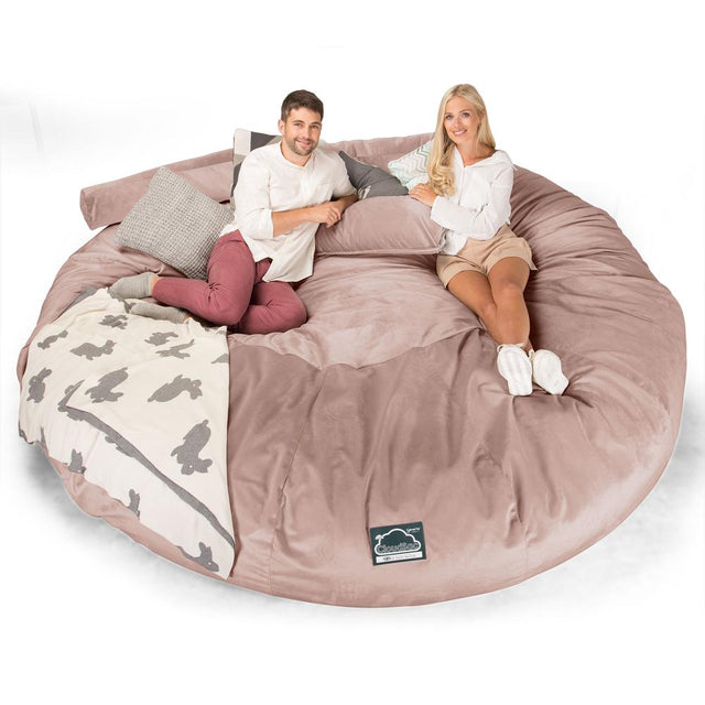 Sofa pufa piankowa CloudSac 5000 XXXXXL Titanic - Aksamit Róż 01