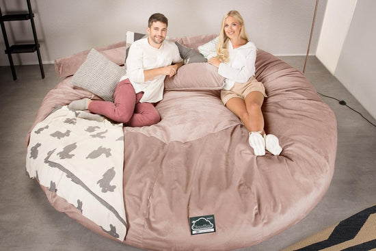 Sofa pufa piankowa CloudSac 5000 XXXXXL Titanic - Aksamit Róż 02