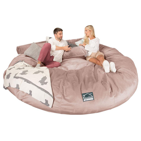 Sofa pufa piankowa CloudSac 5000 XXXXXL Titanic - Aksamit Róż 03