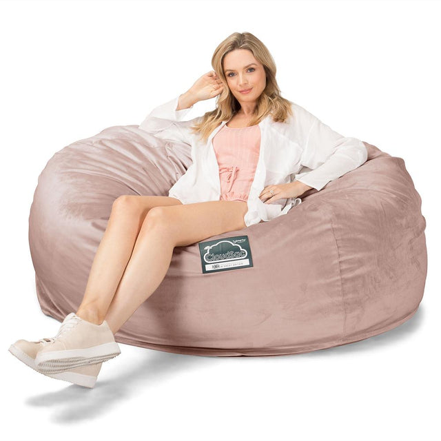 Sofa pufa piankowa gigant CloudSac 1010 XXL - Aksamit Róż 01