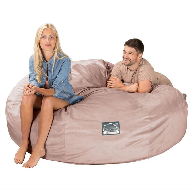 Sofa pufa piankowa typu king size CloudSac 3000 XXL - Aksamit Róż 01