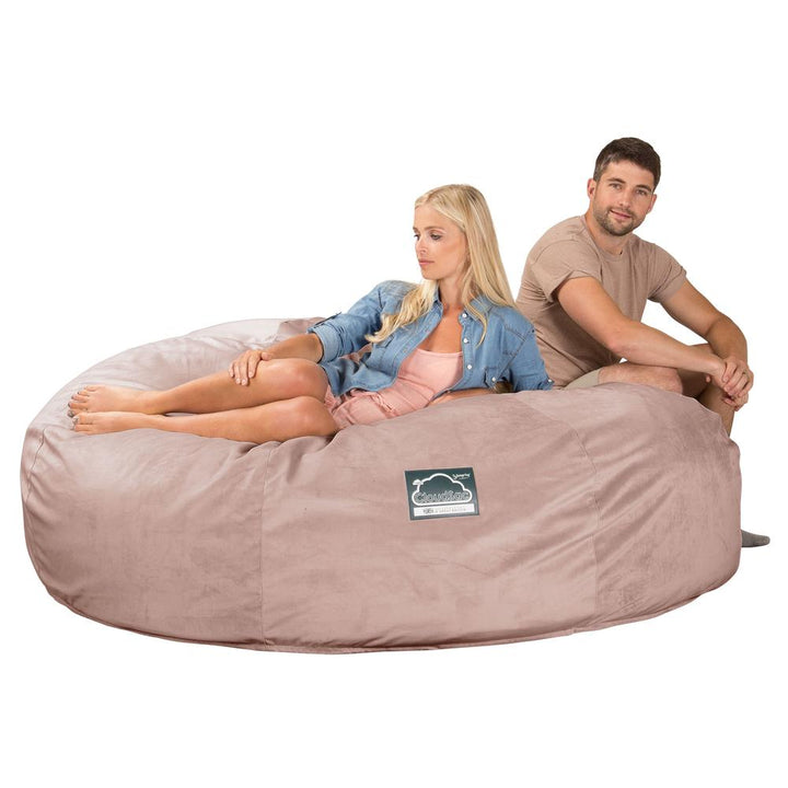 Sofa pufa piankowa typu king size CloudSac 3000 XXL - Aksamit Róż 05