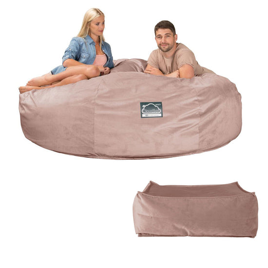 Sofa pufa piankowa typu king size CloudSac 3000 XXL - Aksamit Róż 07