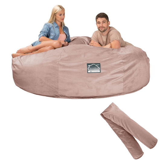 Sofa pufa piankowa typu king size CloudSac 3000 XXL - Aksamit Róż 08