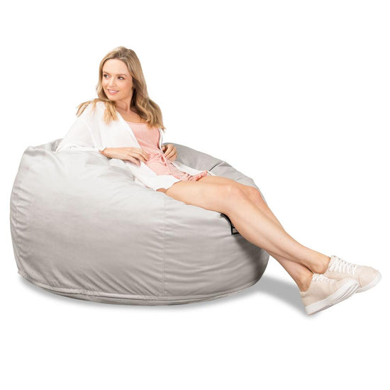 Duża pufa piankowa CloudSac 510 XL - Aksamit Srebro 03