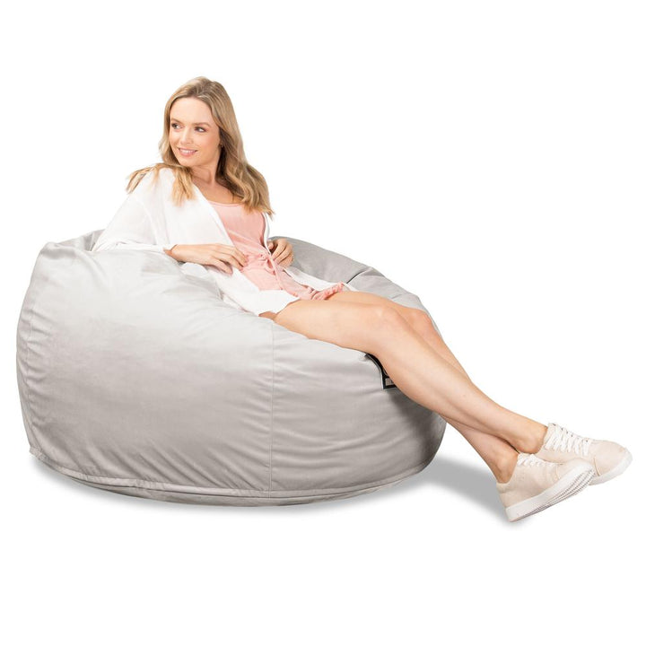 Duża pufa piankowa CloudSac 510 XL - Aksamit Srebro 03