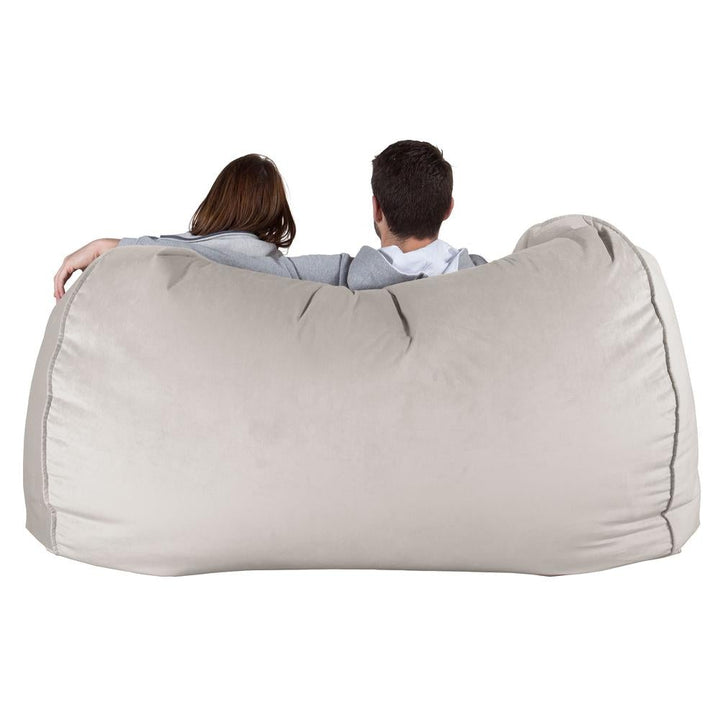 Olbrzymia sofa pufa - Aksamit Srebro 05