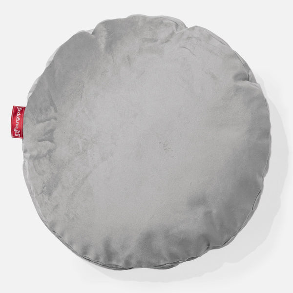 Poduszka ozdobna okrągła 50cm - Aksamit Srebro 01