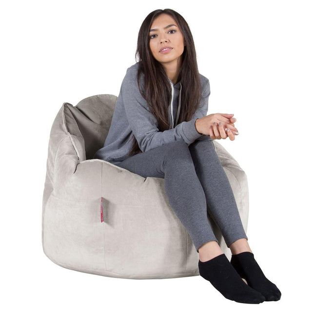 Siedzisko pufa worki sako Cuddle Up - Aksamit Srebro 01