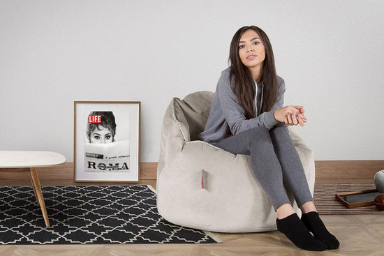 Siedzisko pufa worki sako Cuddle Up - Aksamit Srebro 02