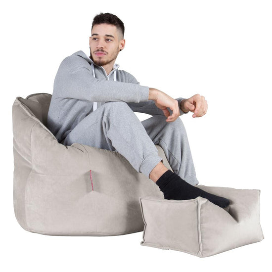 Siedzisko pufa worki sako Cuddle Up - Aksamit Srebro 05