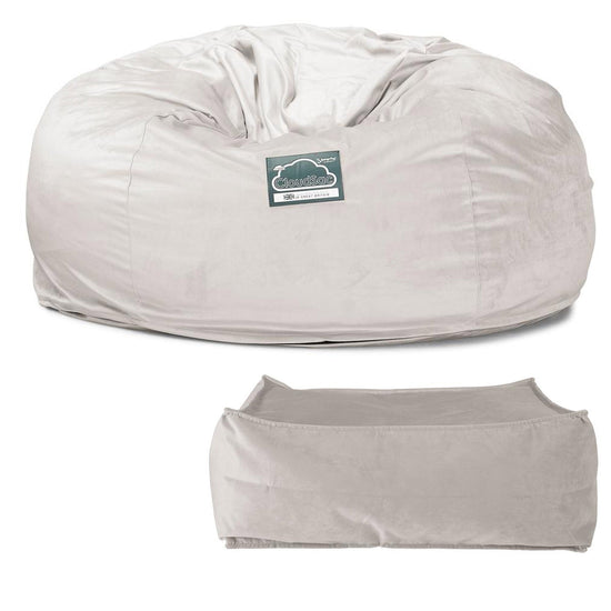 Sofa pufa piankowa gigant CloudSac 1010 XXL - Aksamit Srebro 07