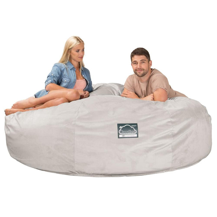 Sofa pufa piankowa typu king size CloudSac 3000 XXL - Aksamit Srebro 03