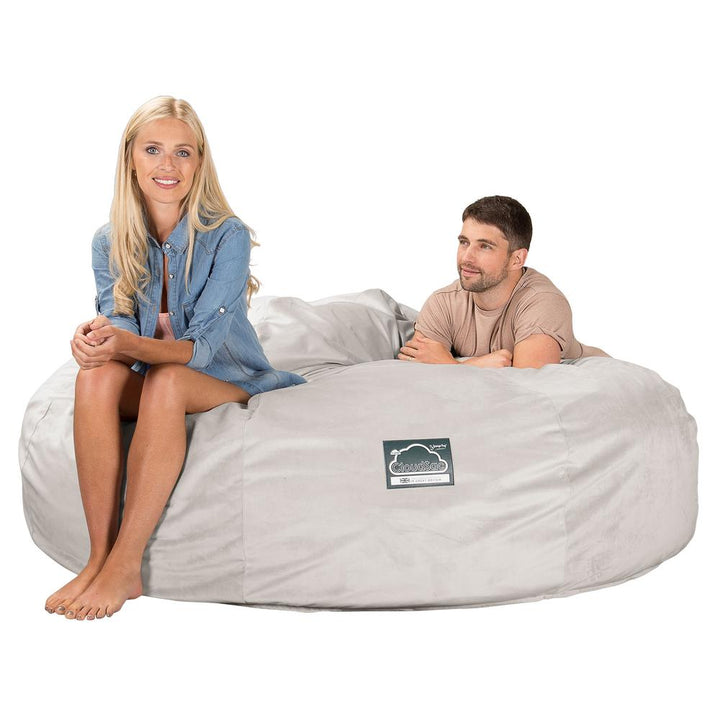 Sofa pufa piankowa typu king size CloudSac 3000 XXL - Aksamit Srebro 04