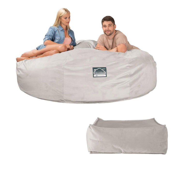 Sofa pufa piankowa typu king size CloudSac 3000 XXL - Aksamit Srebro 07