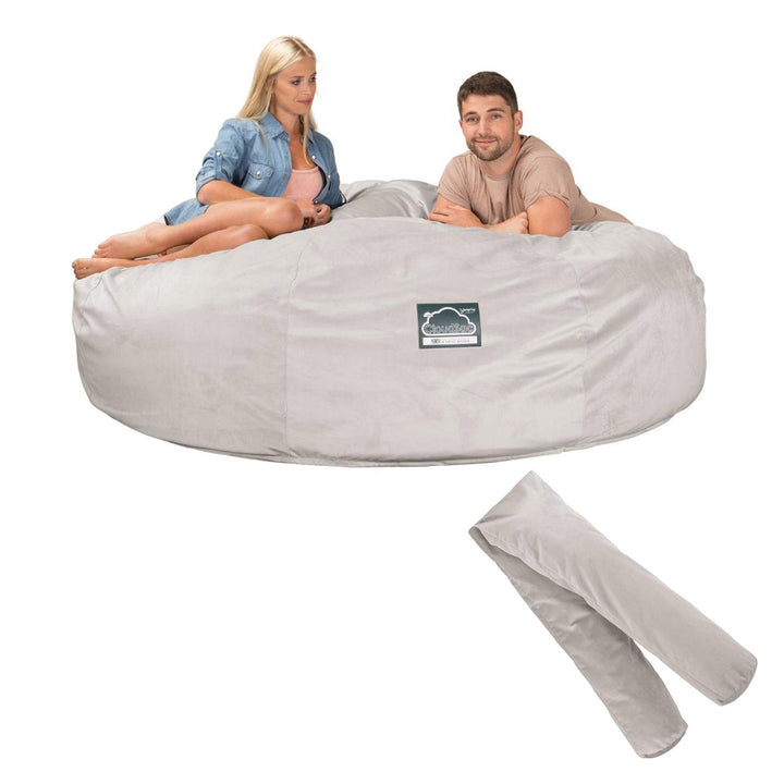 Sofa pufa piankowa typu king size CloudSac 3000 XXL - Aksamit Srebro 08