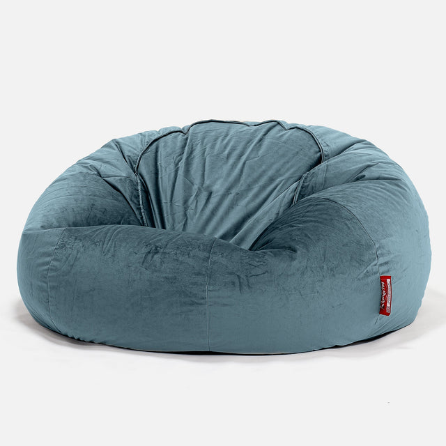 Klasyczna sofa pufa - Aksamit Turkus 01
