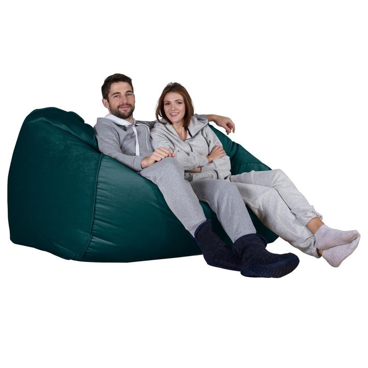 Olbrzymia sofa pufa - Aksamit Turkus 03