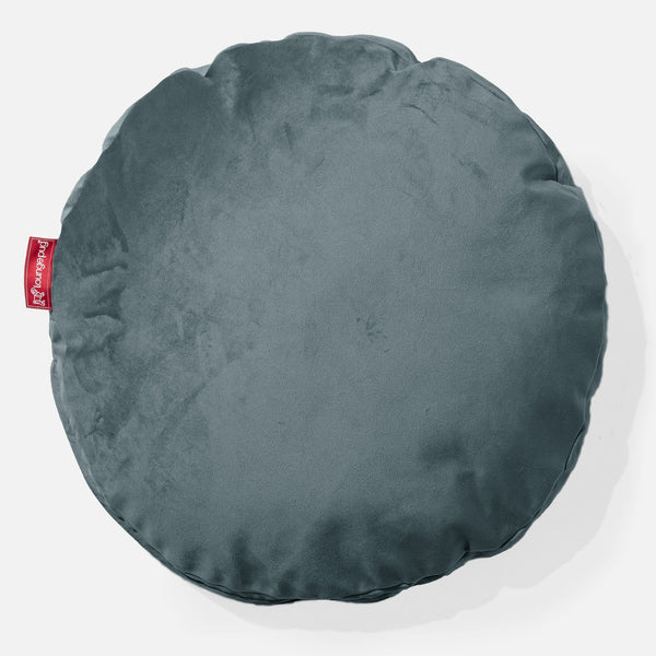 Poduszka ozdobna okrągła 50cm - Aksamit Turkus 01