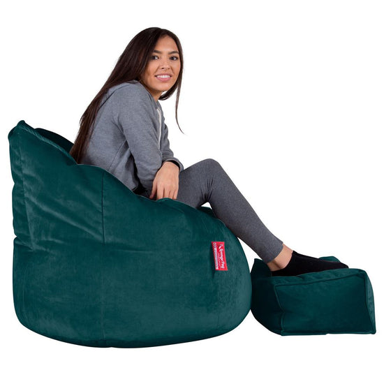 Siedzisko pufa worki sako Cuddle Up - Aksamit Turkus 03