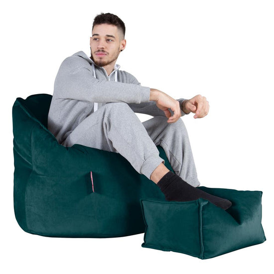 Siedzisko pufa worki sako Cuddle Up - Aksamit Turkus 05