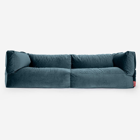 Sofa 3-osobowa pufa Albert - Aksamit Turkus 01