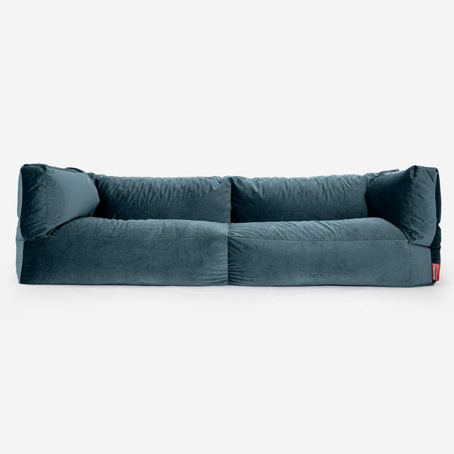 Sofa 3-osobowa pufa Albert - Aksamit Turkus 01