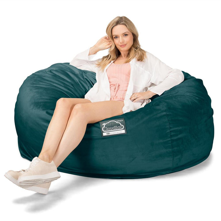 Sofa pufa piankowa gigant CloudSac 1010 XXL - Aksamit Turkus 01