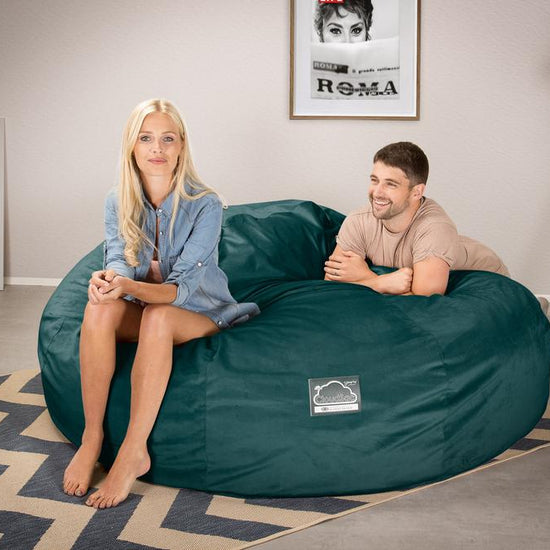 Sofa pufa piankowa typu king size CloudSac 3000 XXL - Aksamit Turkus 02
