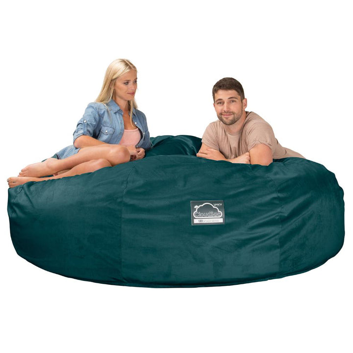 Sofa pufa piankowa typu king size CloudSac 3000 XXL - Aksamit Turkus 03