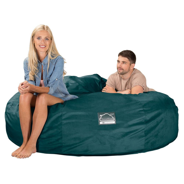 Sofa pufa piankowa typu king size CloudSac 3000 XXL - Aksamit Turkus 04
