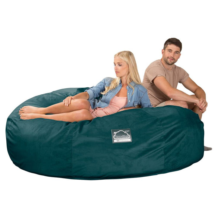 Sofa pufa piankowa typu king size CloudSac 3000 XXL - Aksamit Turkus 05