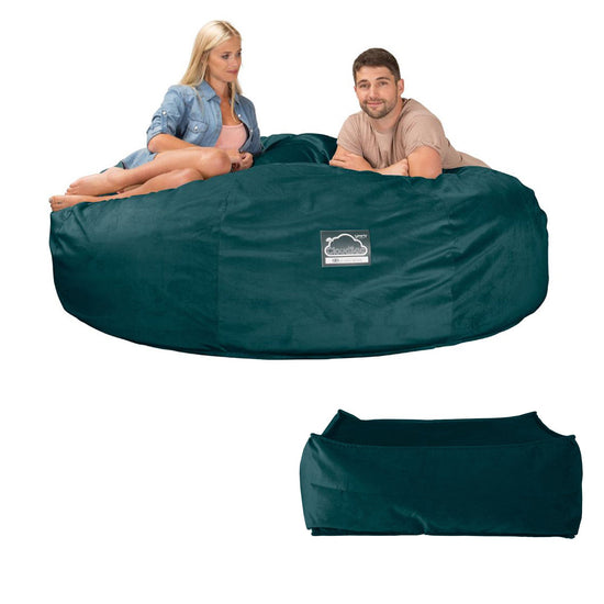 Sofa pufa piankowa typu king size CloudSac 3000 XXL - Aksamit Turkus 07