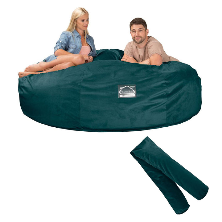 Sofa pufa piankowa typu king size CloudSac 3000 XXL - Aksamit Turkus 08