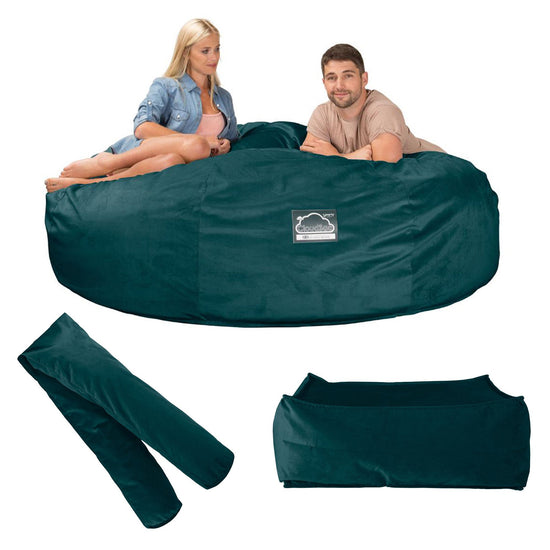 Sofa pufa piankowa typu king size CloudSac 3000 XXL - Aksamit Turkus 09