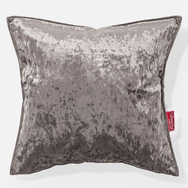 Poduszka ozdobna XL 70 x 70cm - Aksamit w stylu vintage Srebro 01