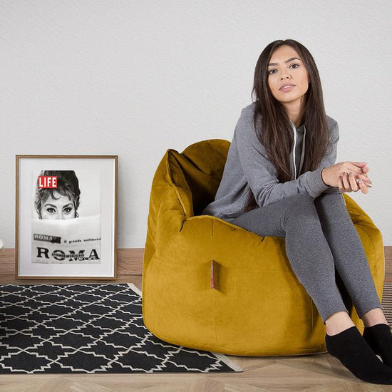 Siedzisko pufa worki sako Cuddle Up - Aksamit Złoto 02