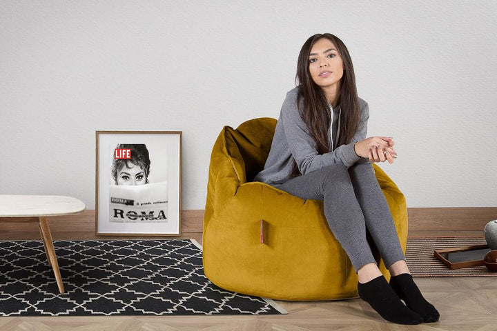 Siedzisko pufa worki sako Cuddle Up - Aksamit Złoto 02