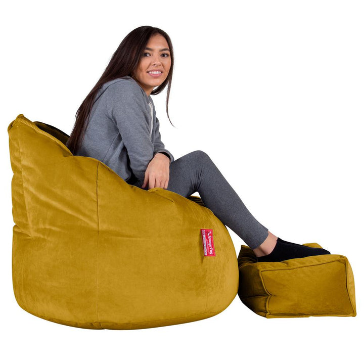 Siedzisko pufa worki sako Cuddle Up - Aksamit Złoto 03