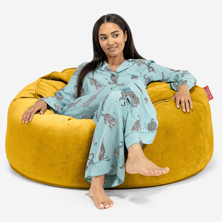 Sofa pufa Mammoth - Aksamit Złoto 01