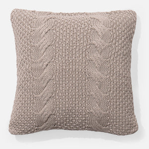 Poszewka na poduszkę ozdobna 47 x 47cm - Dzianina Cable Śmietanka