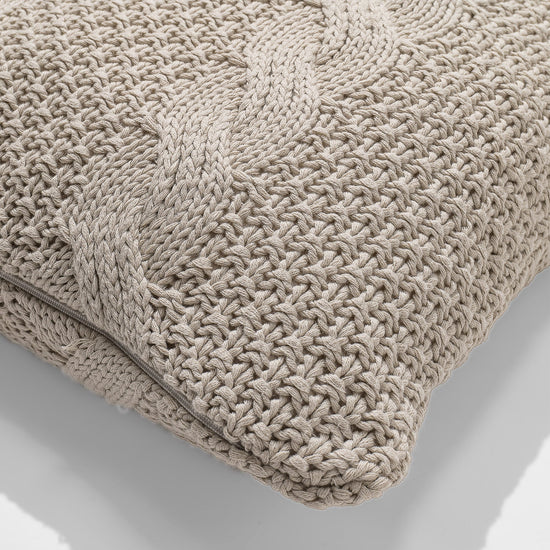 Poduszka ozdobna 47 x 47cm - Bawełna 100% Cable Śmietanka 02