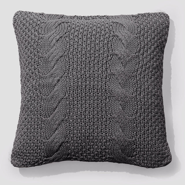 Poduszka ozdobna 47 x 47cm - Bawełna 100% Cable Szarość 01
