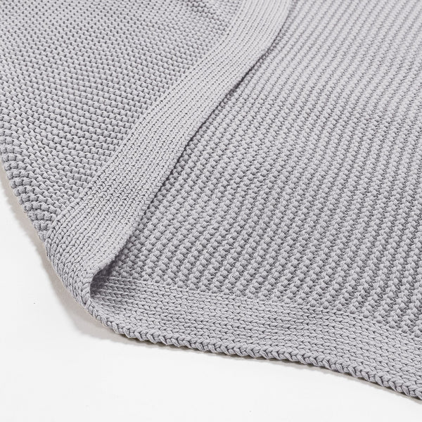 Narzuta / koc - Dzianina Ellos Jasna szarość Fabric Close-up Image