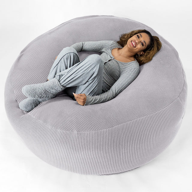 Sofa pufa XXL Mega Mammoth - Bawełna 100% Ellos Jasna szarość 01