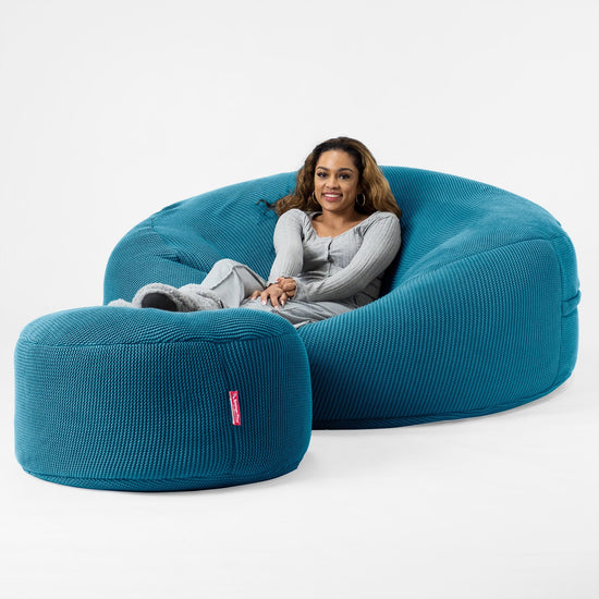 Sofa pufa XXL Mega Mammoth - Bawełna 100% Ellos Petrol 02