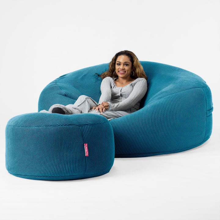 Sofa pufa XXL Mega Mammoth - Bawełna 100% Ellos Petrol 02